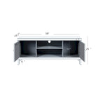 59 TV Stand with Diamond-Shaped Mirror Doors and Storage for TVs Up to 65
