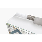 59 TV Stand with Diamond-Shaped Mirror Doors and Storage for TVs Up to 65