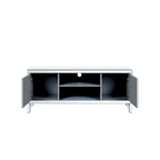 59 TV Stand with Diamond-Shaped Mirror Doors and Storage for TVs Up to 65