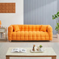 Orange 80 3-Seater Sofa with Two Pillows and Sturdy Hardware Foot