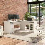 72W L Shaped Computer Desk with Storage