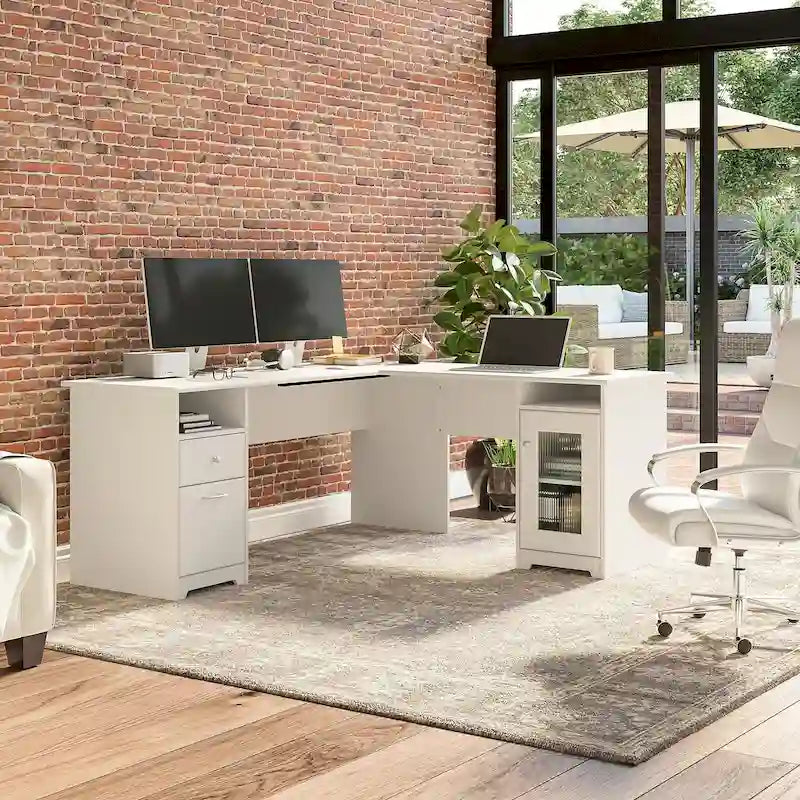 72W L Shaped Computer Desk with Storage