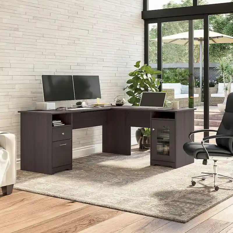 72W L Shaped Computer Desk with Storage