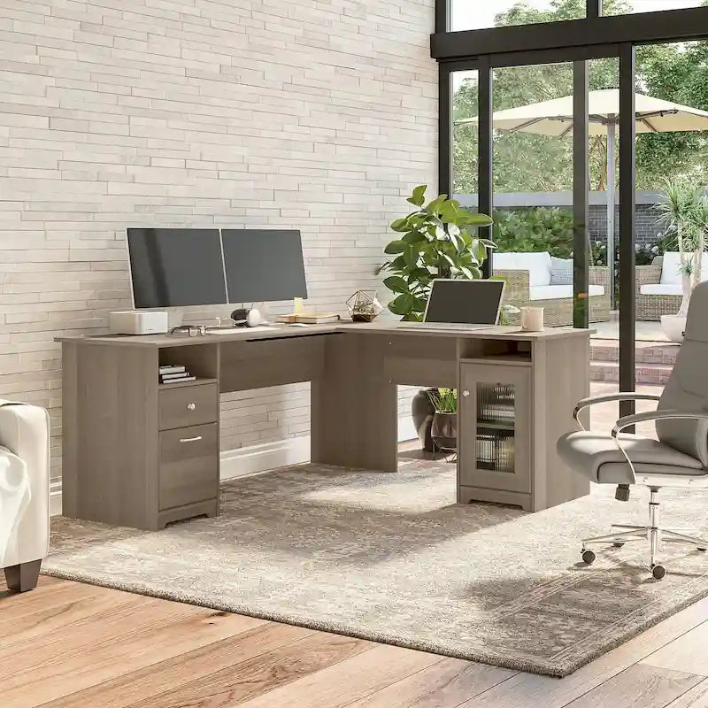 72W L Shaped Computer Desk with Storage
