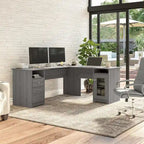 72W L Shaped Computer Desk with Storage