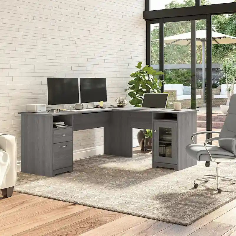 72W L Shaped Computer Desk with Storage
