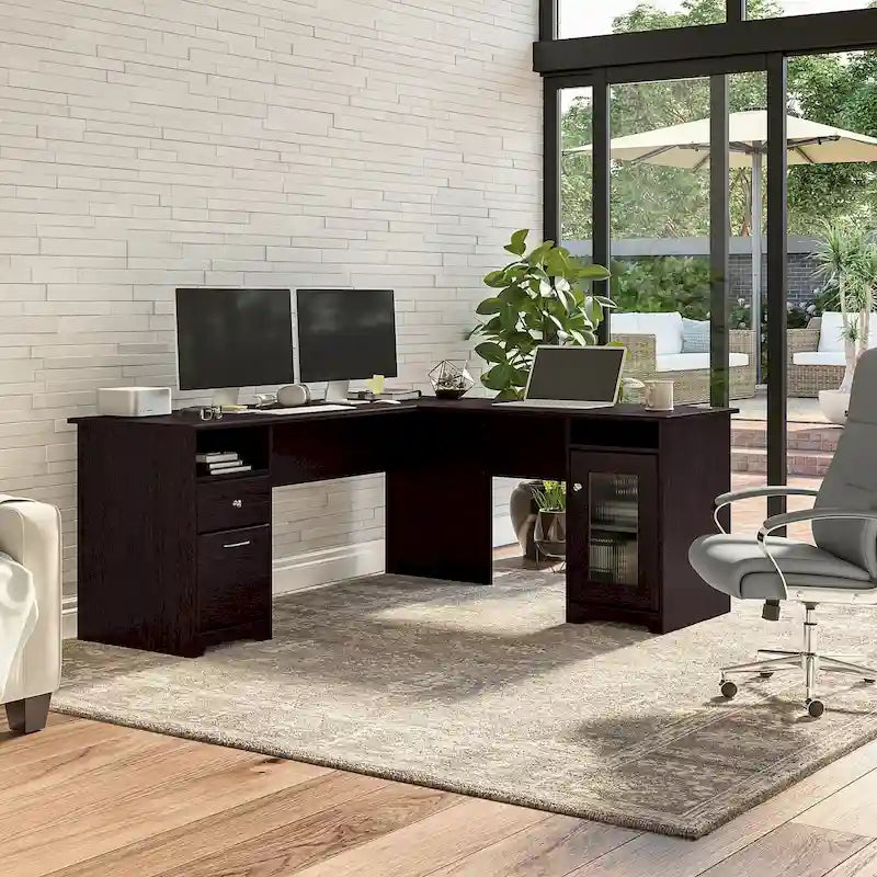 72W L Shaped Computer Desk with Storage