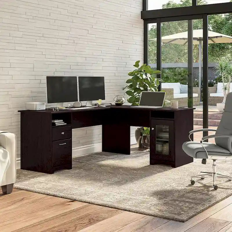 72W L Shaped Computer Desk with Storage