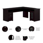 72W L Shaped Computer Desk with Storage