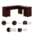 72W L Shaped Computer Desk with Storage