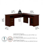 72W L Shaped Computer Desk with Storage