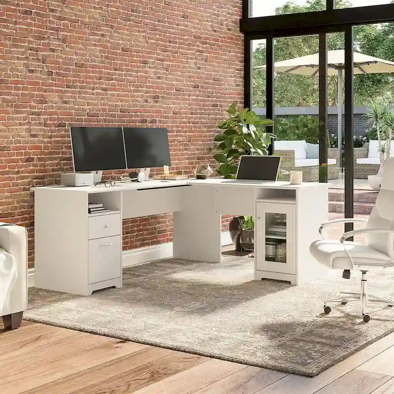 72W L Shaped Computer Desk with Storage