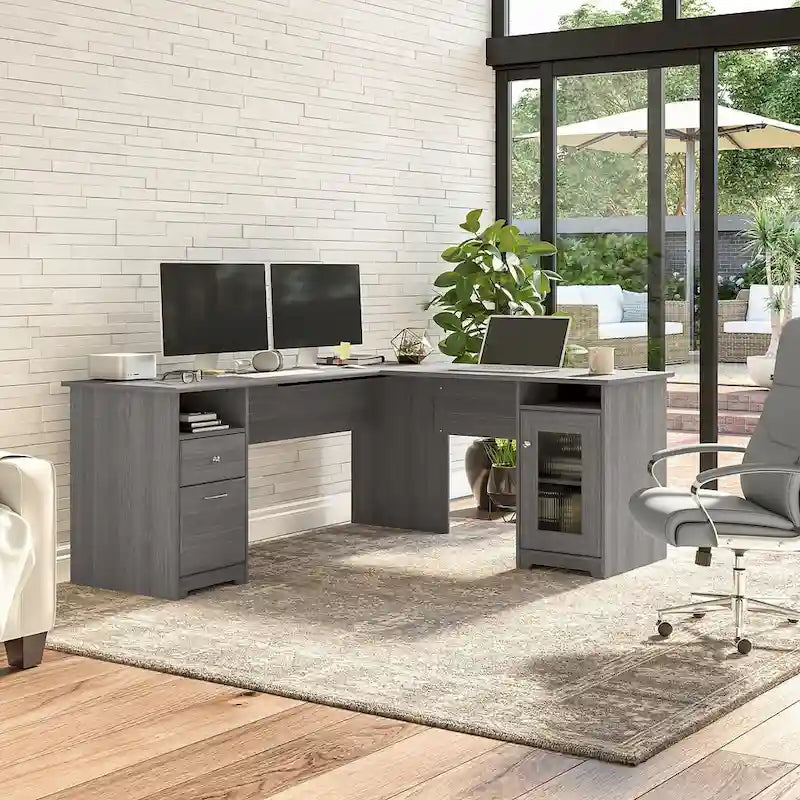 72W L Shaped Computer Desk with Storage