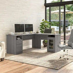 72W L Shaped Computer Desk with Storage