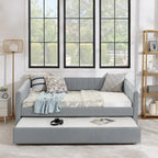 Full Size Daybed with Trundle Upholstered Sofa Bed