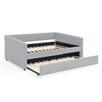 Full Size Daybed with Trundle Upholstered Sofa Bed