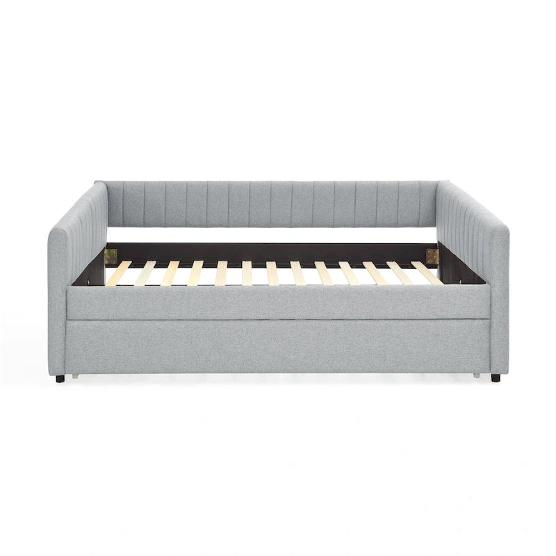 Full Size Daybed with Trundle Upholstered Sofa Bed