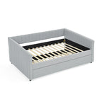 Full Size Daybed with Trundle Upholstered Sofa Bed