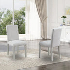 Dining Chairs Set of 2, Modern Kitchen & Dining Room Chairs, Upholstered Linen Cushion Seat and Rubber Wood Legs