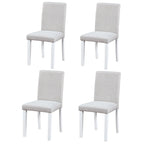 Dining Chairs Set of 2, Modern Kitchen & Dining Room Chairs, Upholstered Linen Cushion Seat and Rubber Wood Legs