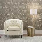 Accent Chair, Button Tufted Faux Leather Barrel Chair, Midcentury Modern Accent Chair, Comfy Armchair, Tub Barrel Chairs