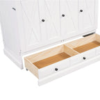 Farmhouse Murphy Bed Convertible Space-Saving Cube Chest Cabinet with Large Drawers and Charging Station, Foldable Platform Bed