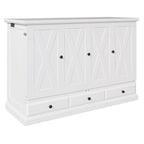 Farmhouse Murphy Bed Convertible Space-Saving Cube Chest Cabinet with Large Drawers and Charging Station, Foldable Platform Bed