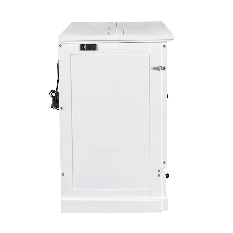 Farmhouse Murphy Bed Convertible Space-Saving Cube Chest Cabinet with Large Drawers and Charging Station, Foldable Platform Bed