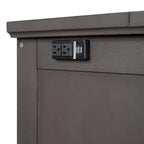 Farmhouse Murphy Bed Convertible Space-Saving Cube Chest Cabinet with Large Drawers and Charging Station, Foldable Platform Bed