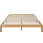 Queen Size Solid Wood Platform Bed with 1000lb Capacity, Under-Bed Storage ( No Headboard)