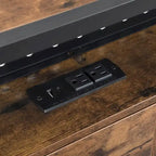 King Size Modern Metal Platform Bed with Wooden Headboard,2 Drawers and LED Lights