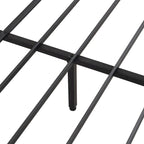 King Size Modern Metal Platform Bed with Wooden Headboard,2 Drawers and LED Lights