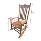 Brown 26.38 High Back Rocking Chair with Wood Frame