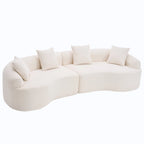 Luxury Chenille Fabric Sofa,4 Seater Modular Curved Sectional Couch