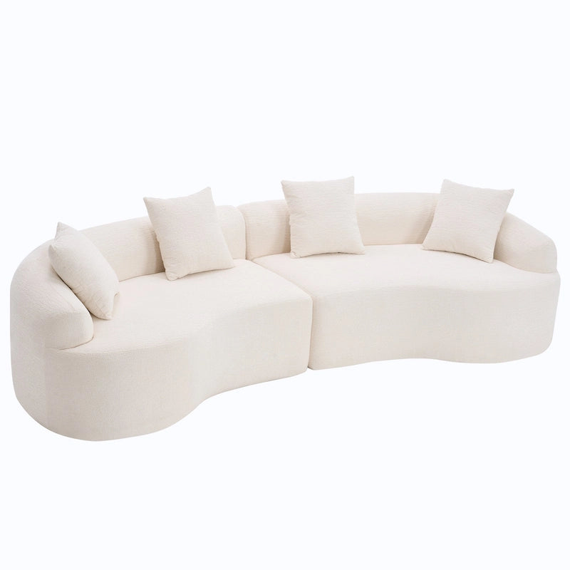 Luxury Chenille Fabric Sofa,4 Seater Modular Curved Sectional Couch