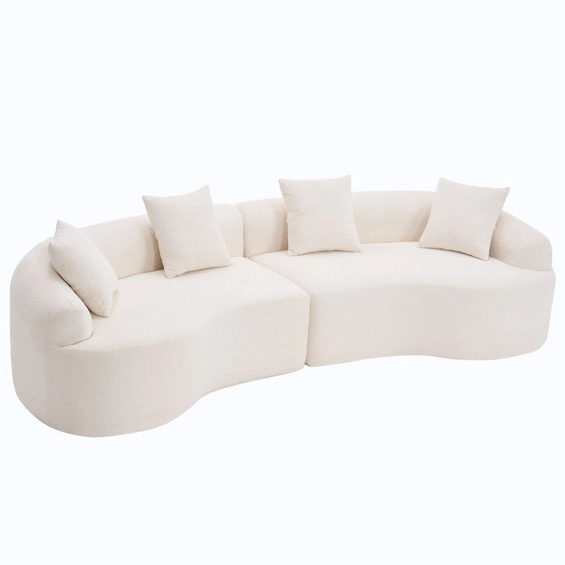 Luxury Chenille Fabric Sofa,4 Seater Modular Curved Sectional Couch