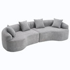 Luxury Chenille Fabric Sofa,4 Seater Modular Curved Sectional Couch