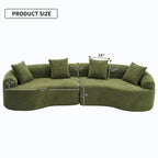 Luxury Chenille Fabric Sofa,4 Seater Modular Curved Sectional Couch