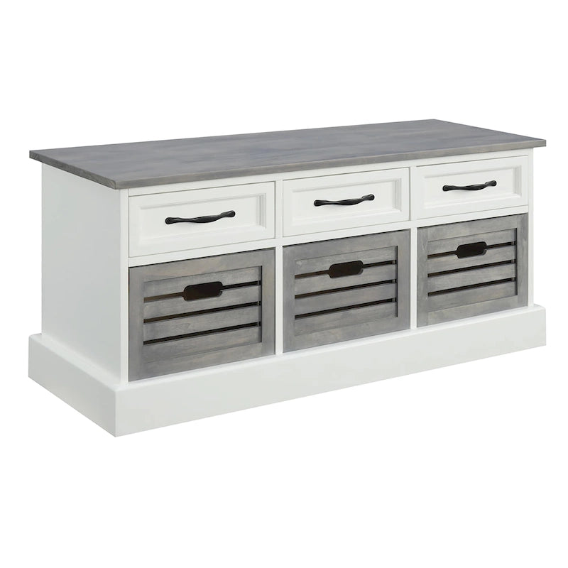 Traditional Wood Cabinet with Baskets