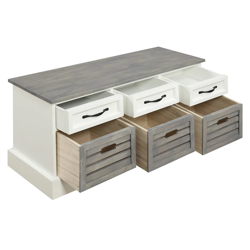 Traditional Wood Cabinet with Baskets