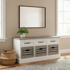 Traditional Wood Cabinet with Baskets