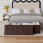 Folding Storage Ottoman, Foot Rest Stool Footstool, Leather Tufted Ottoman, Small Ottoman Cube for Living Room Bedroom Dorm