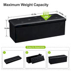 Folding Storage Ottoman, Foot Rest Stool Footstool, Leather Tufted Ottoman, Small Ottoman Cube for Living Room Bedroom Dorm