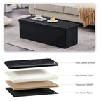 Folding Storage Ottoman, Foot Rest Stool Footstool, Leather Tufted Ottoman, Small Ottoman Cube for Living Room Bedroom Dorm