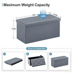 Folding Storage Ottoman, Foot Rest Stool Footstool, Leather Tufted Ottoman, Small Ottoman Cube for Living Room Bedroom Dorm