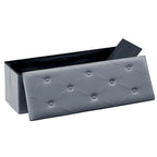 Folding Storage Ottoman, Foot Rest Stool Footstool, Leather Tufted Ottoman, Small Ottoman Cube for Living Room Bedroom Dorm