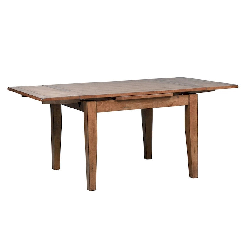 Medium Brown Rustic Oak Retractable Leg Table