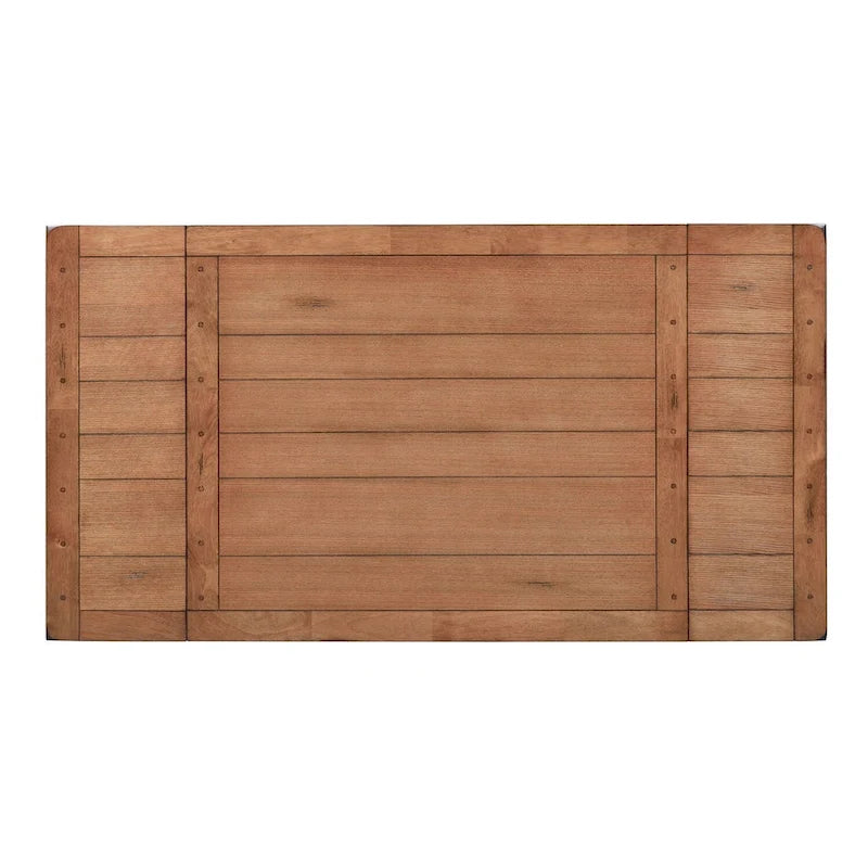 Medium Brown Rustic Oak Retractable Leg Table