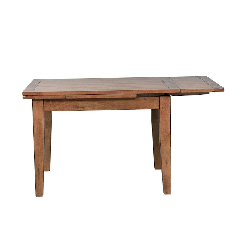 Medium Brown Rustic Oak Retractable Leg Table