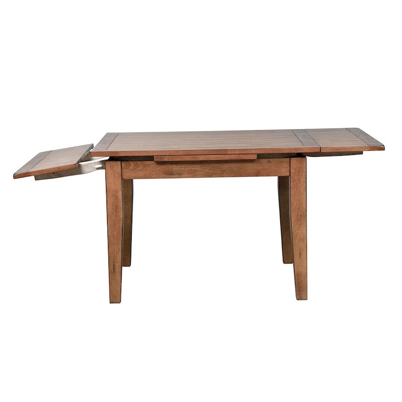 Medium Brown Rustic Oak Retractable Leg Table